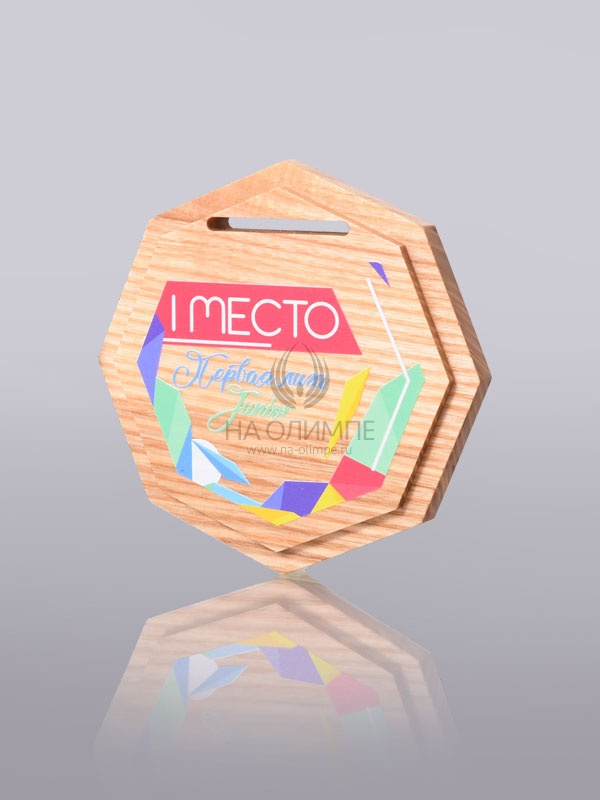 Медаль М2 с цветным нанесением, цвет декора белый