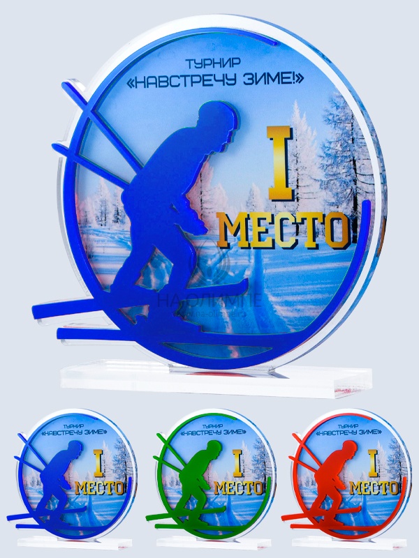 Приз из акрила 191 Rd Лыжи, высота 16 см