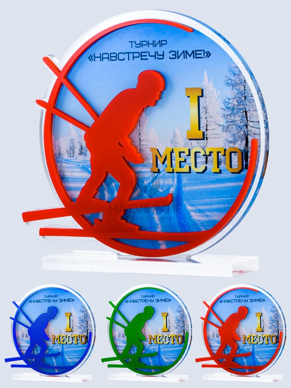 Приз из акрила 191 Rd Лыжи, высота 16 см