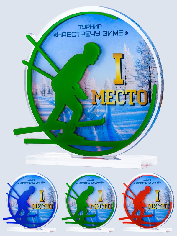 Приз из акрила 191 Rd Лыжи, высота 16 см