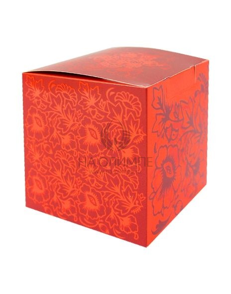 Коробка красная с лаком для кружки